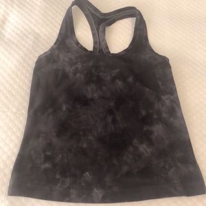 Lululemon, cool Racer Back, Dark Gray Tie Dye Tank, size 6